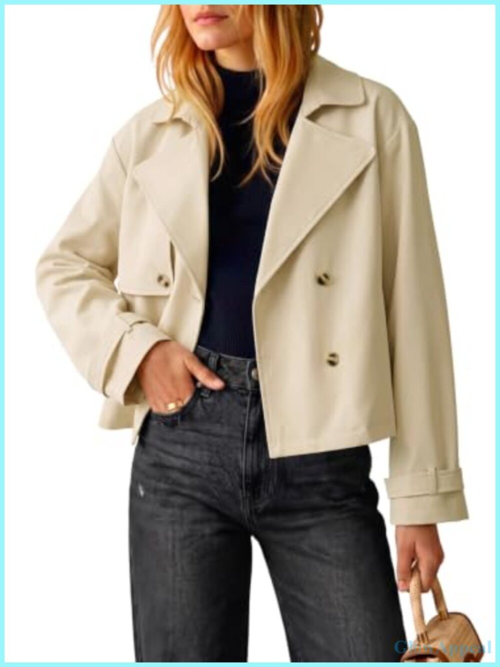 Cropped Double-Breasted Trench Coat Short Jacket Women